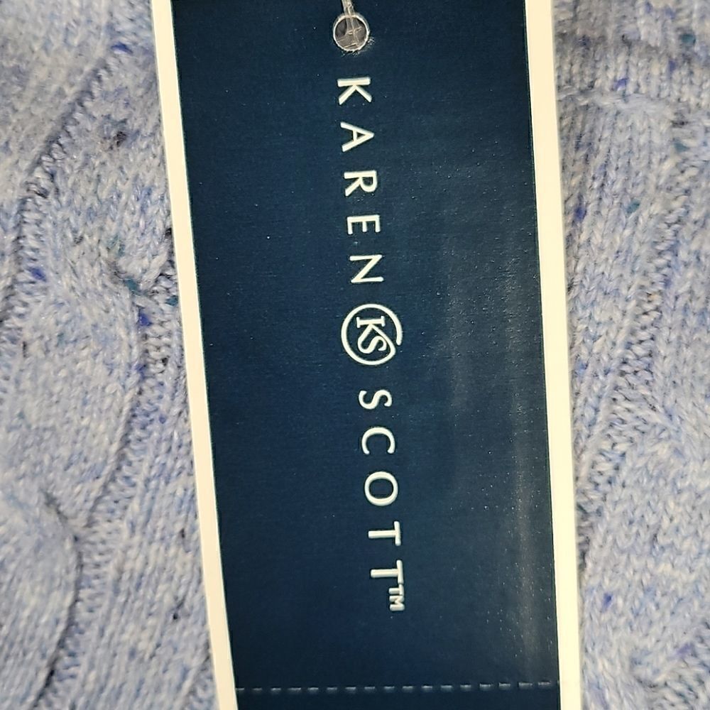 KarenâScottâCrewneckâCable-Knit SweaterâSzâS - Picture 10 of 11